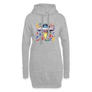 Vaisseau spatial OVNI - Sweat-shirt à capuche long Femme - gris chiné - Devant