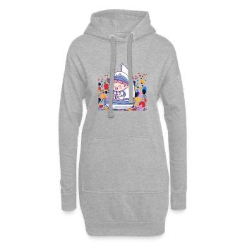 Marins à la voile - Sweat-shirt à capuche long Femme - gris chiné - Devant
