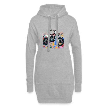 Motocross tout-terrain - Sweat-shirt à capuche long Femme - gris chiné - Devant