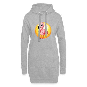 Flamant rose flamenco - Sweat-shirt à capuche long Femme - gris chiné - Devant