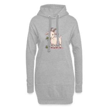 Ziege Steinbock - Hoodie-Kleid - Grau meliert - Vorne