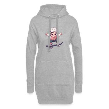 Skate Skateboard Skater - Sweat-shirt à capuche long Femme - gris chiné - Devant