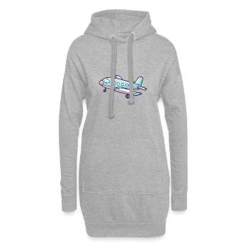 Flugzeug Fliegen Segelflugzeug - Hoodie-Kleid - Grau meliert - Vorne
