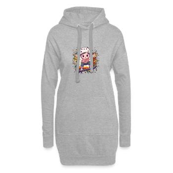 Skate Longboard - Sweat-shirt à capuche long Femme - gris chiné - Devant