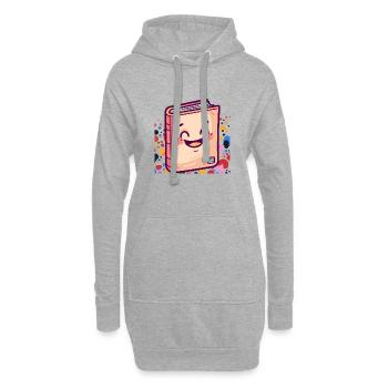 Lesen Leseratte - Hoodie-Kleid - Grau meliert - Vorne