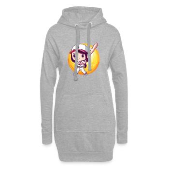 Baseball Battes de baseball - Sweat-shirt à capuche long Femme - gris chiné - Devant