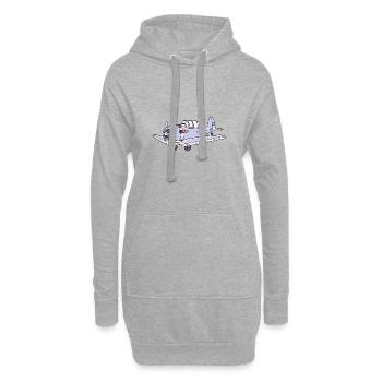 Flugzeug Fliegen - Hoodie-Kleid - Grau meliert - Vorne