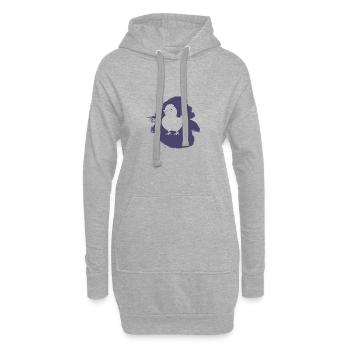 Poulailler poussins de volaille - Sweat-shirt à capuche long Femme - gris chiné - Devant