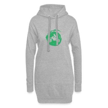 Moto Biker Chopper - Sweat-shirt à capuche long Femme - gris chiné - Devant