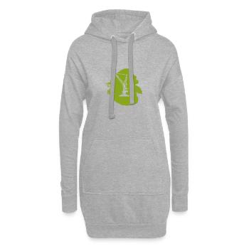 Chantier de construction de la maison de grue - Sweat-shirt à capuche long Femme - gris chiné - Devant