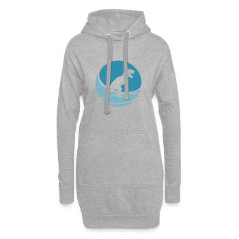 Dinosaurier Tyrannosaurus Dinosaurs - Hoodie-Kleid - Grau meliert - Vorne