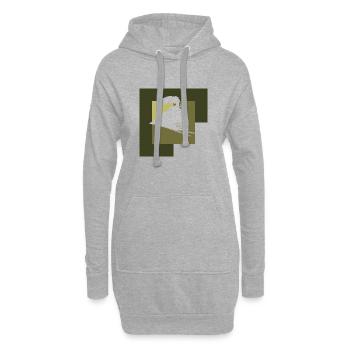 Rails de chemin de fer miniature de locomotive à vapeur - Sweat-shirt à capuche long Femme - gris chiné - Devant