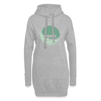 Dampflok Eisenbahn Modelleisenbahn - Hoodie-Kleid - Grau meliert - Vorne