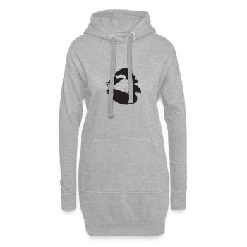 Dampflok Modelleisenbahn Bahn - Hoodie-Kleid - Grau meliert - Vorne