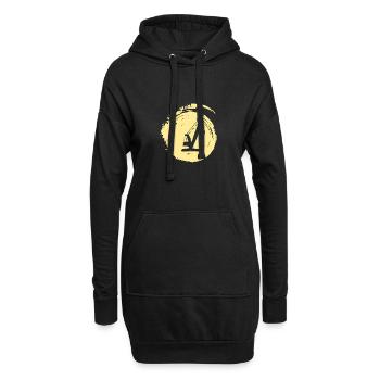 Kran Hausbau - Hoodie-Kleid - Schwarz - Vorne
