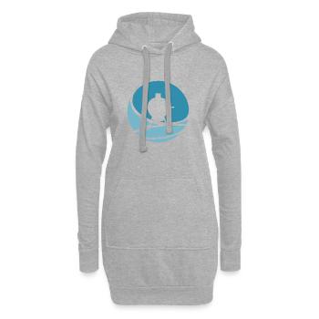 Saucisse grillée au barbecue - Sweat-shirt à capuche long Femme - gris chiné - Devant