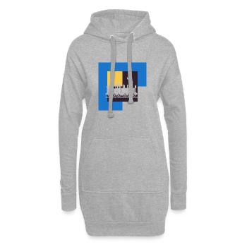 Modelleisenbahn Schienen Dampflokomotive - Hoodie-Kleid - Grau meliert - Vorne