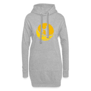 Peintre au pinceau - Sweat-shirt à capuche long Femme - gris chiné - Devant