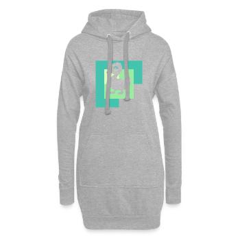 Enten Entchen Gans - Hoodie-Kleid - Grau meliert - Vorne