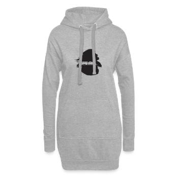 Eisenbahn Dampflokomotive Bahn - Hoodie-Kleid - Grau meliert - Vorne