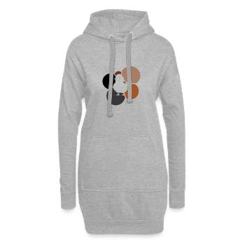 poulet poussins poulet - Sweat-shirt à capuche long Femme - gris chiné - Devant