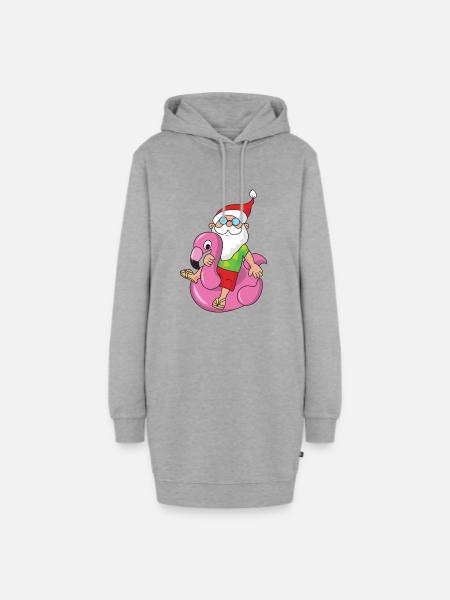 Weihnachten - Hoodie-Kleid - Grau meliert