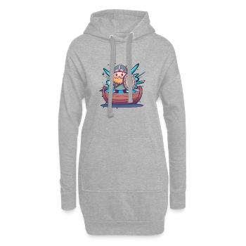 Wikinger Germanen - Hoodie-Kleid - Grau meliert - Vorne