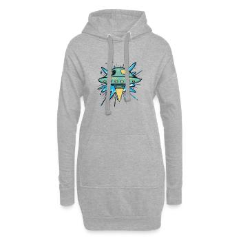 Soucoupe OVNI Scifi - Sweat-shirt à capuche long Femme - gris chiné - Devant