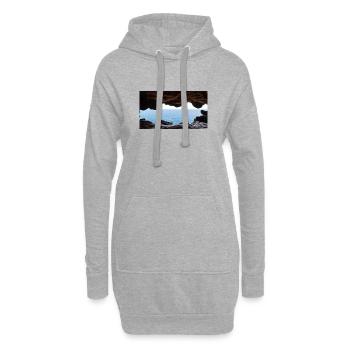 Une vision cinématographique de la vie - Sweat-shirt à capuche long Femme - gris chiné - Devant