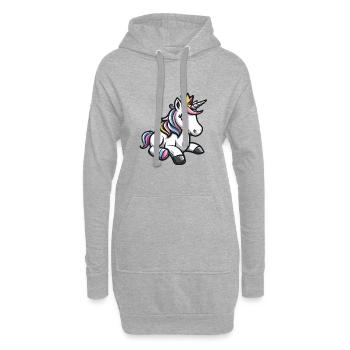 Couronne de bande dessinée Licorne - Sweat-shirt à capuche long Femme - gris chiné - Devant