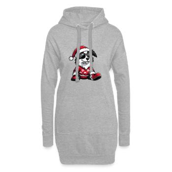 Border Collie Chien Noël Noël moche - Sweat-shirt à capuche long Femme - gris chiné - Devant