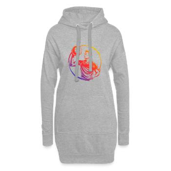 Volleyball Spieler Bunt - Hoodie-Kleid - Grau meliert - Vorne