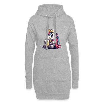 Einhorn Bier Lustig - Hoodie-Kleid - Grau meliert - Vorne