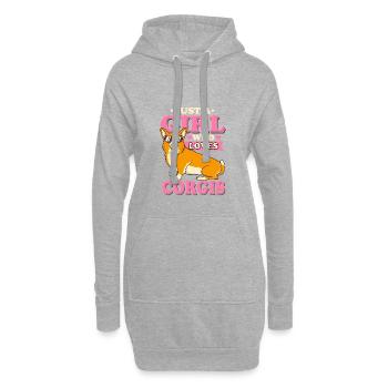 Corgi Mama Corgi Frauchen - Hoodie-Kleid - Grau meliert - Vorne