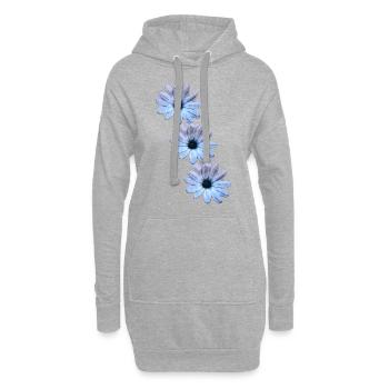 Marguerites 3 fois - Sweat-shirt à capuche long Femme - gris chiné - Devant