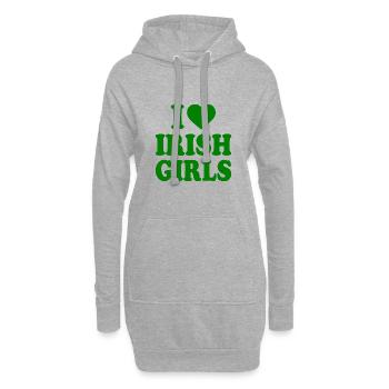 I love irish girls - Sweat-shirt à capuche long Femme - gris chiné - Devant