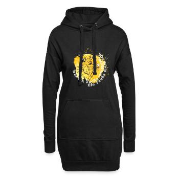 Ein Fuchs muss tun was ein Fuchs tun muss - Hoodie-Kleid - Schwarz - Vorne