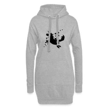 Licorne poney drôle (1c) - Sweat-shirt à capuche long Femme - gris chiné - Devant