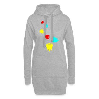 Zahn icon symbol - Hoodie-Kleid - Grau meliert - Vorne