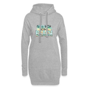 VACANCES VACANCES À LA PLAGE PALMIERS MOTIF DE VOYAGE DU SOLEIL - Sweat-shirt à capuche long Femme - gris chiné - Devant
