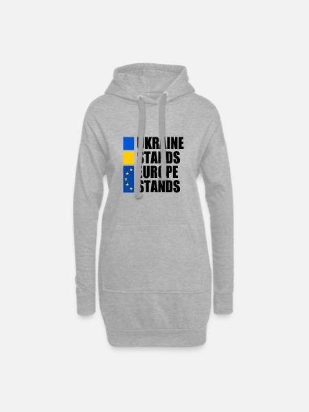 ukraine stands europe stands - Hoodie Dress - heather grey