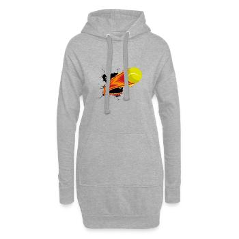 Tennis Tennis Ball Hobby Fire Breakthrough - Hoodie Dress - heather grey - Front