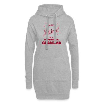 Je ne suis pas à la retraite, je suis une grand-mère professionnelle - Sweat-shirt à capuche long Femme - gris chiné - Devant