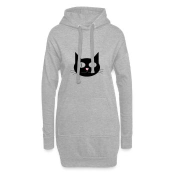 Chat mignon, matou au nez en forme de cœur - Sweat-shirt à capuche long Femme - gris chiné - Devant