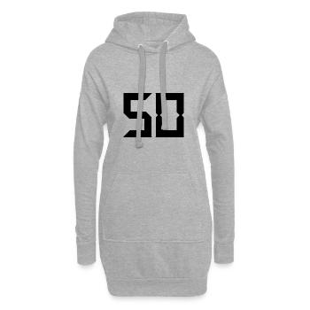 50 ANS. 50e ANNIVERSAIRE. ANNIVERSAIRE 50 ANS. 50 - Sweat-shirt à capuche long Femme - gris chiné - Devant