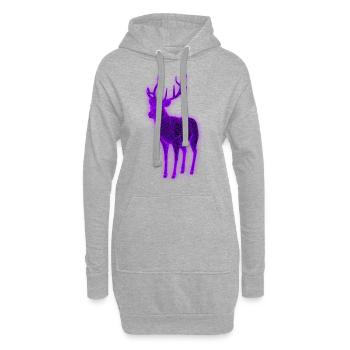 Jäger 3d Effekt Hirsch ultraviolett - Hoodie-Kleid - Grau meliert - Vorne
