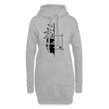 halbe cube-Ananas mit Bart und Sonnenbrille - Hoodie-Kleid - Grau meliert - Vorne