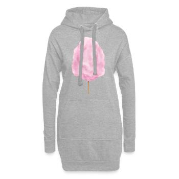 Barbe à papa rose sur l’agitation - Sweat-shirt à capuche long Femme - gris chiné - Devant