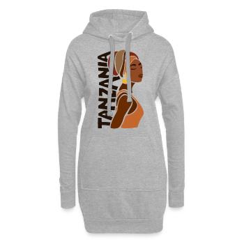Tansania Tansanische Flagge Afrika Ethnic Souvenir - Hoodie-Kleid - Grau meliert - Vorne