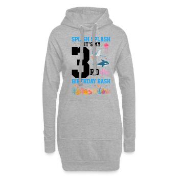 Meeresbiologie Geburtstagsparty Geburtstag 3 Drei - Hoodie-Kleid - Grau meliert - Vorne